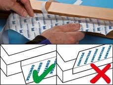 2. Seitlich am Blendrahmen verkleben